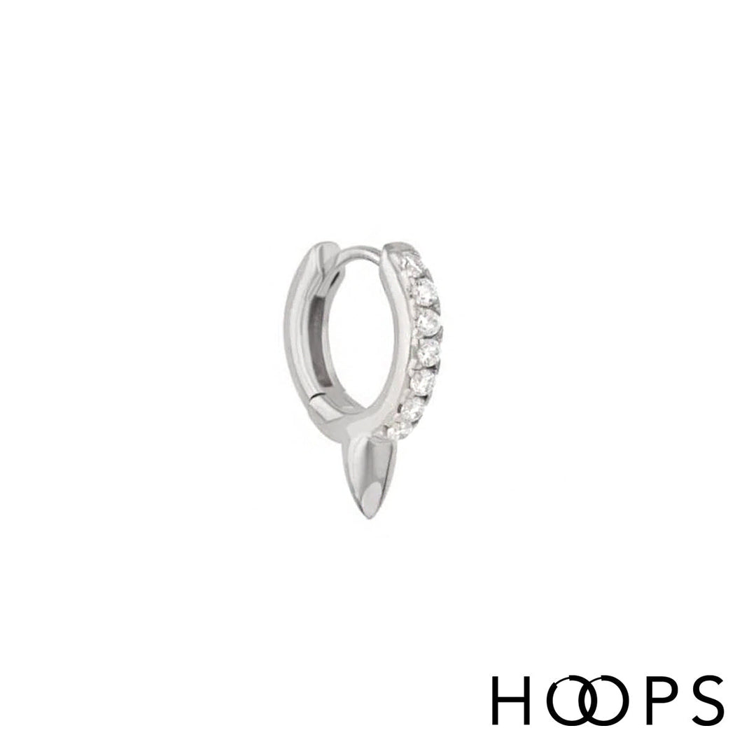 Mini Lia Silver Clicker Huggy Hoop Earring