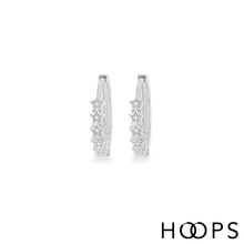 Load image into Gallery viewer, Stars Silver Huggy Hoop Earrings
