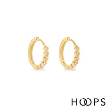 Load image into Gallery viewer, Stars Silver Huggy Hoop Earrings
