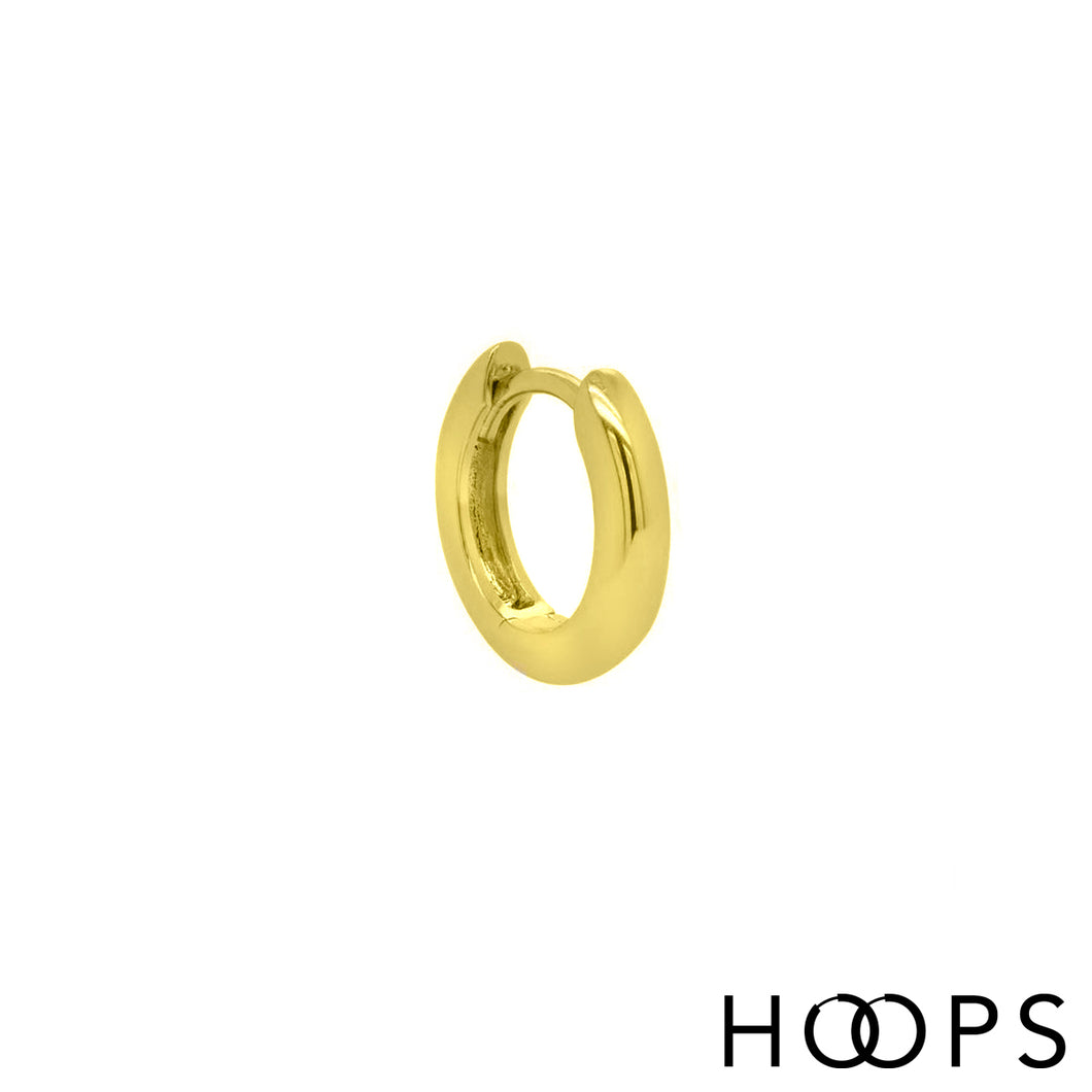 10.5mm wide huggy hoop clicker yellow gold / single