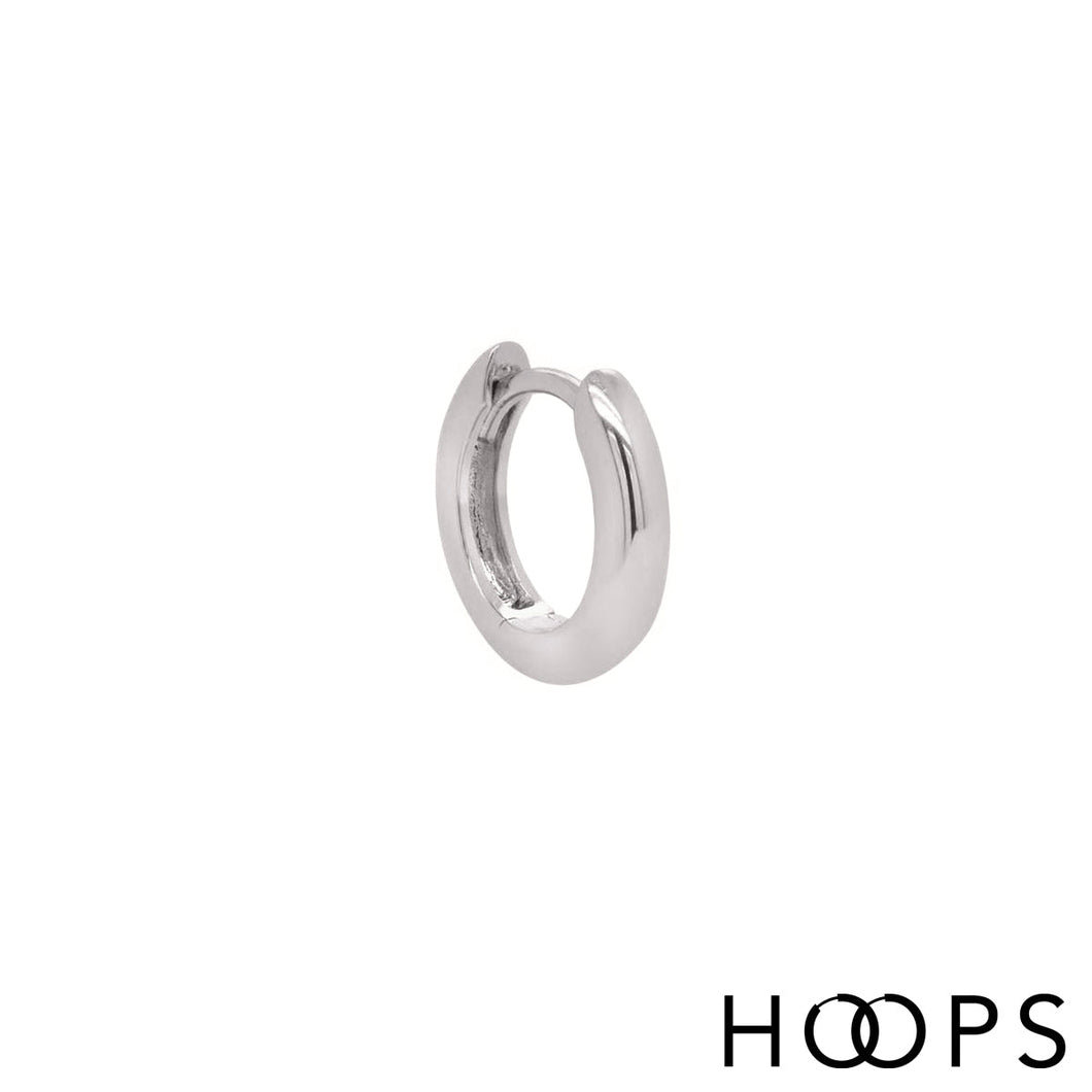 10.5mm wide huggy hoop clicker silver / single